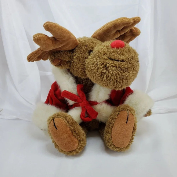Boyds Bears "Irwin Mooseltoe" #917296 Christmas moose Santa w/Coat 12" Plush - Picture 2 of 14